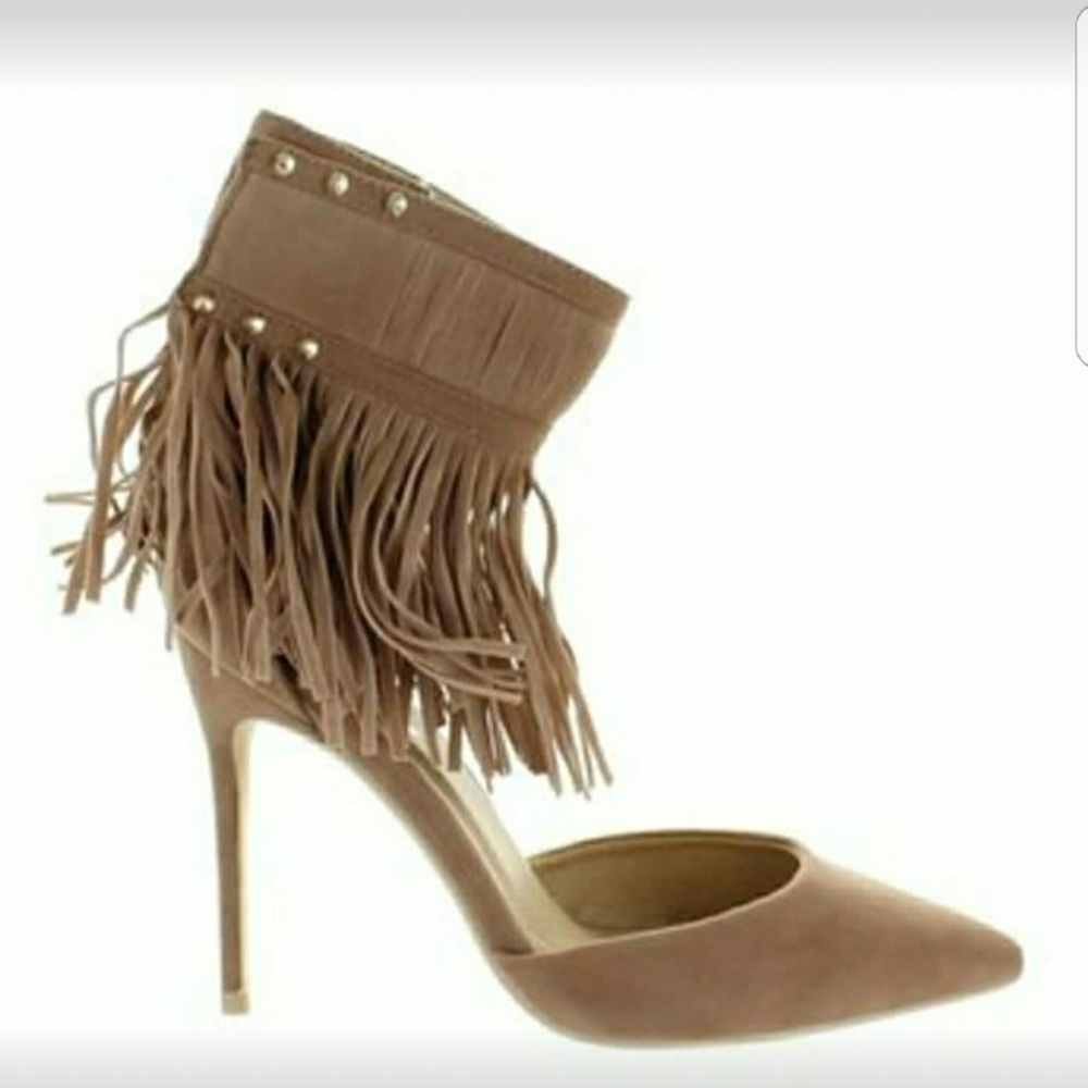 Faux suede pump